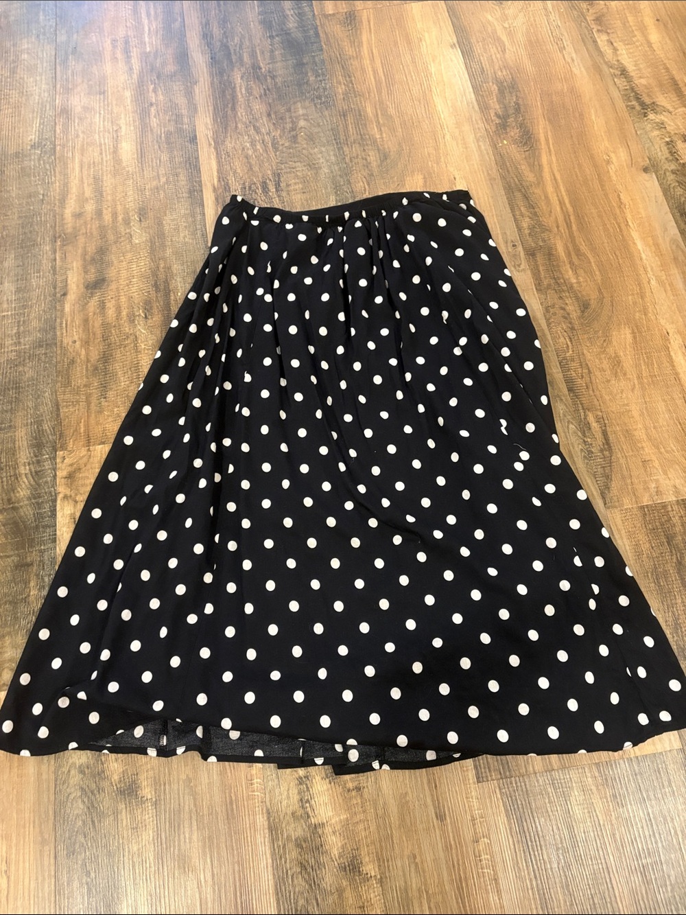 Women's Pull-On Pleated Voile Full Midi Skirt - A New Day™ Black Dot 4X